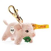 Steiff Lucky Pig Pink Mohair Plush Key Chain